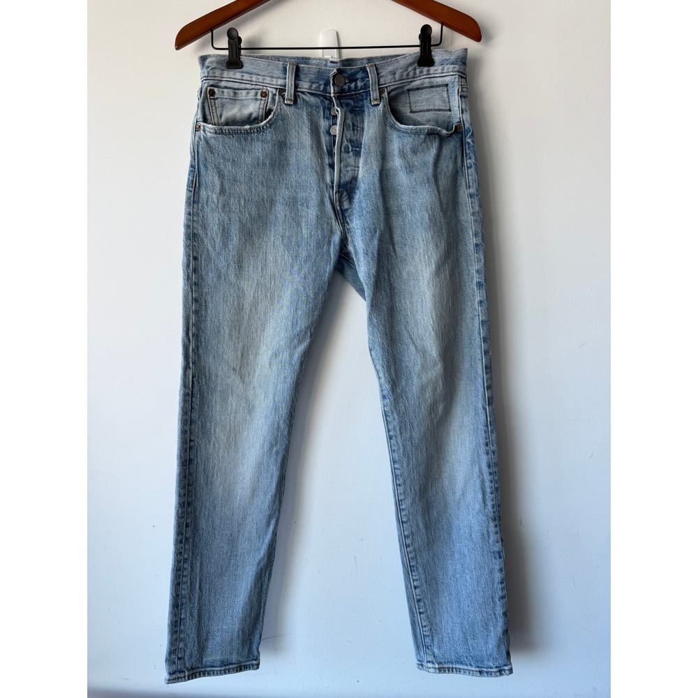 Levis 501 ST Slim Taper Timberlake Light Wash Blue Denim Jeans (31x32 Tag) 30L